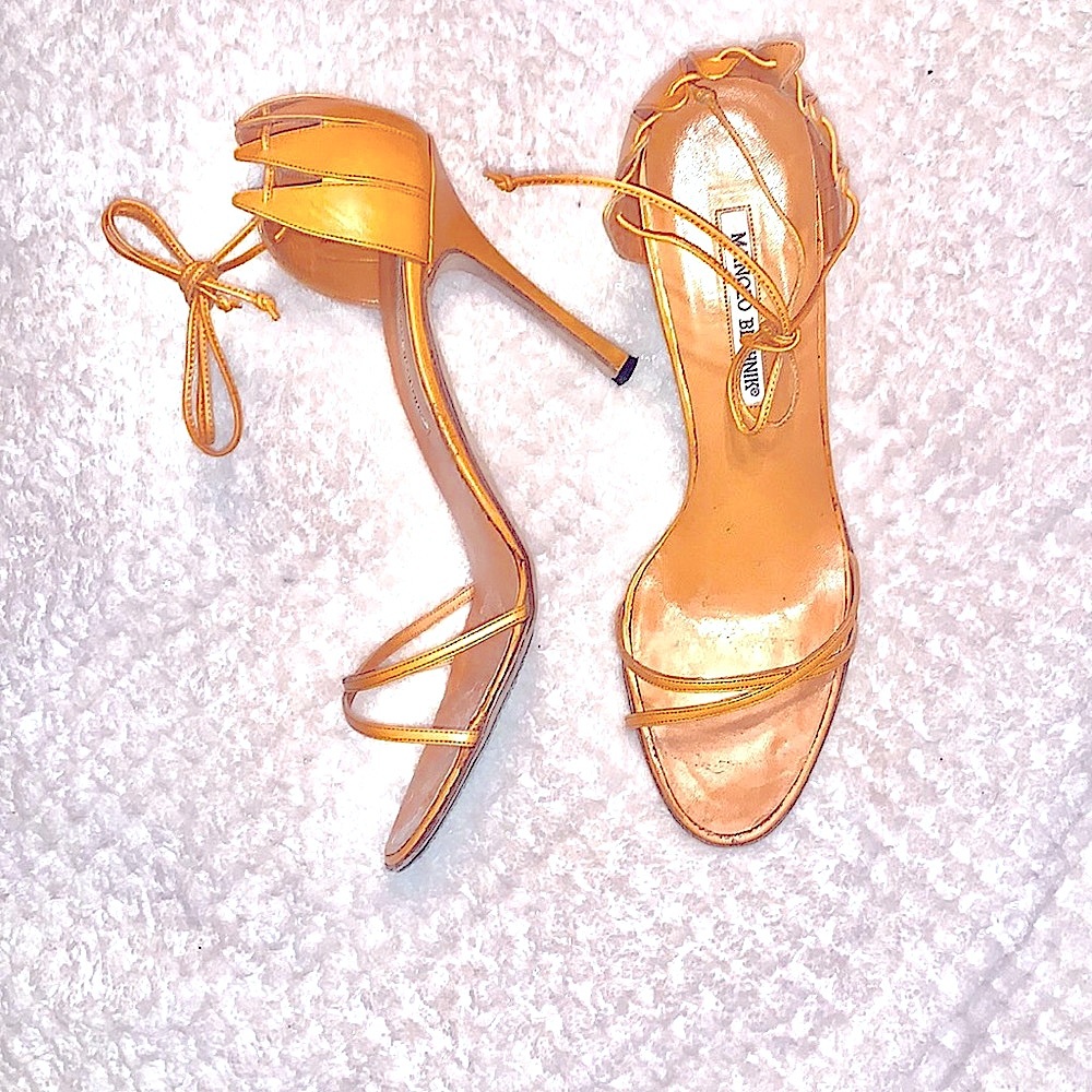 Manolo Blahnik pumpkin sandals